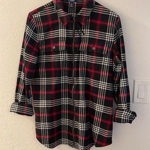 Chaps brand zip up flannel